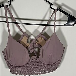 Elegant Mauve Lace bikini top